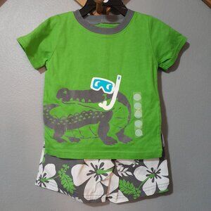 Carters 18m 2 Piece Boys Set Alligator Shirt and Hawaiian Shorts